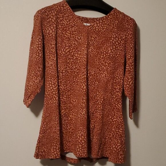 DENIM & CO. ANIMAL PRINT FIT AND FLARE TUNIC TOP XL - Picture 1 of 7
